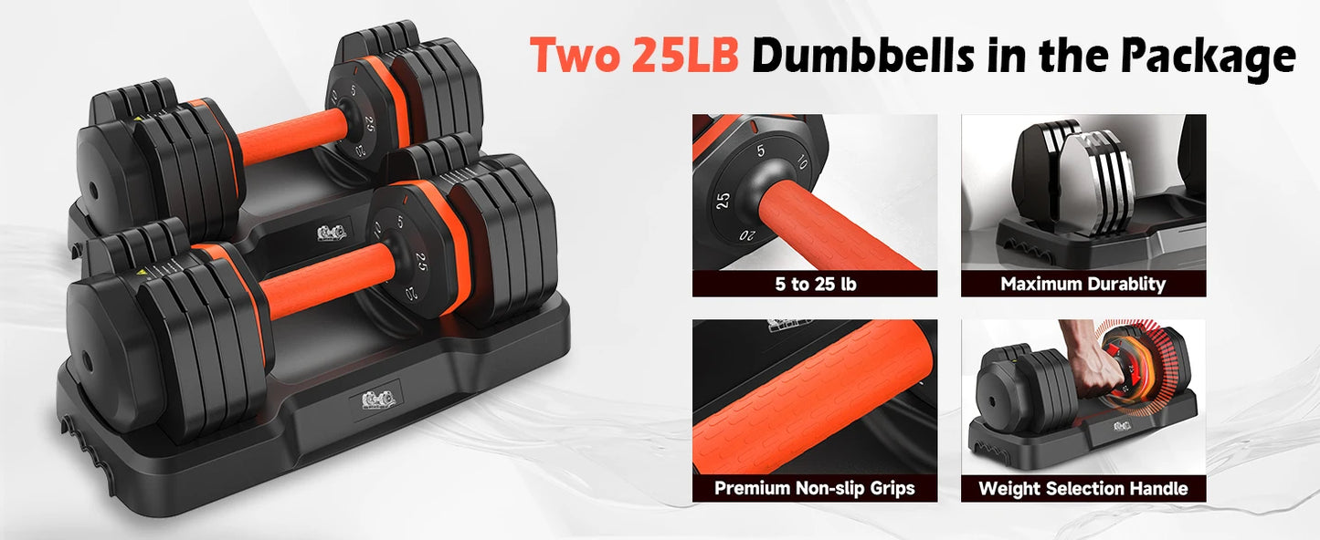 FEIERDUN Adjustable Dumbbells Set
