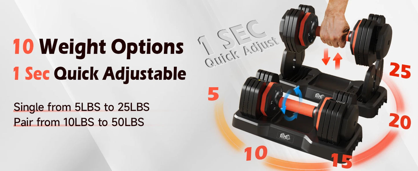 FEIERDUN Adjustable Dumbbells Set