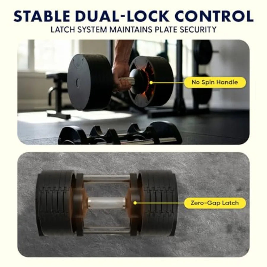 Quick Weight Change Space-Saving Adjustable Dumbbells