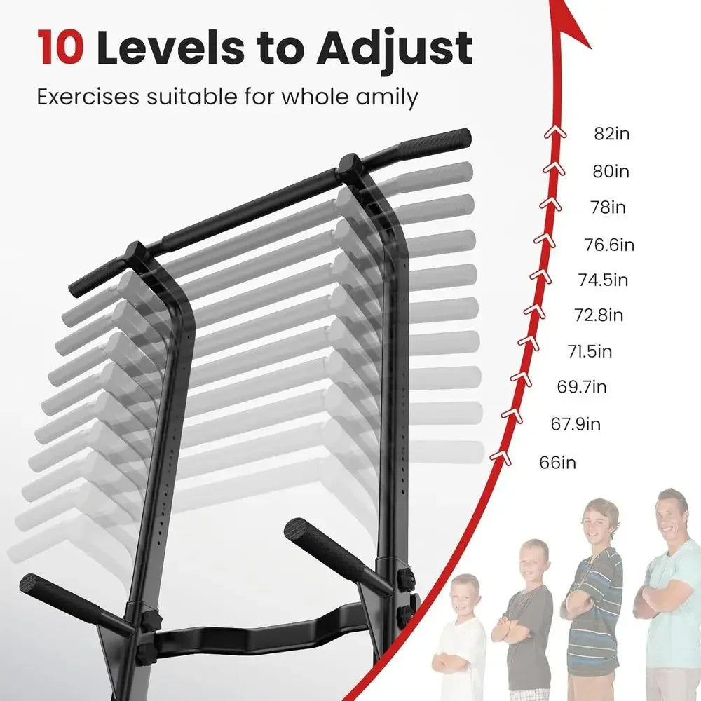 Adjustable Height Pull Up Bar and Dip Station