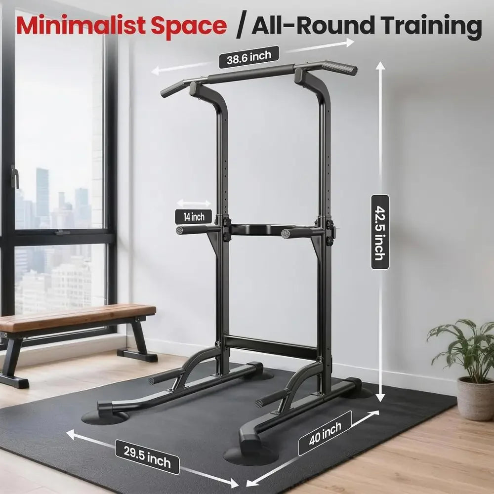 Adjustable Height Pull Up Bar and Dip Station