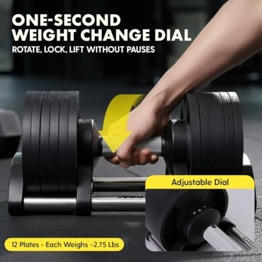 Quick Weight Change Space-Saving Adjustable Dumbbells