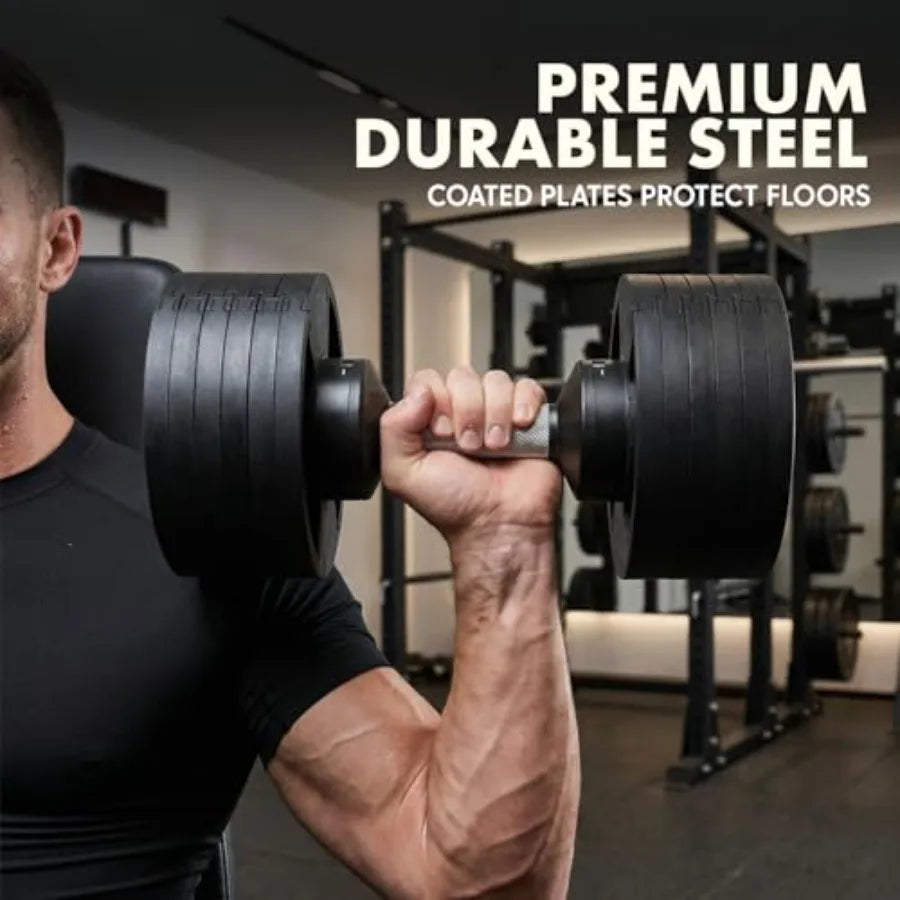 Quick Weight Change Space-Saving Adjustable Dumbbells