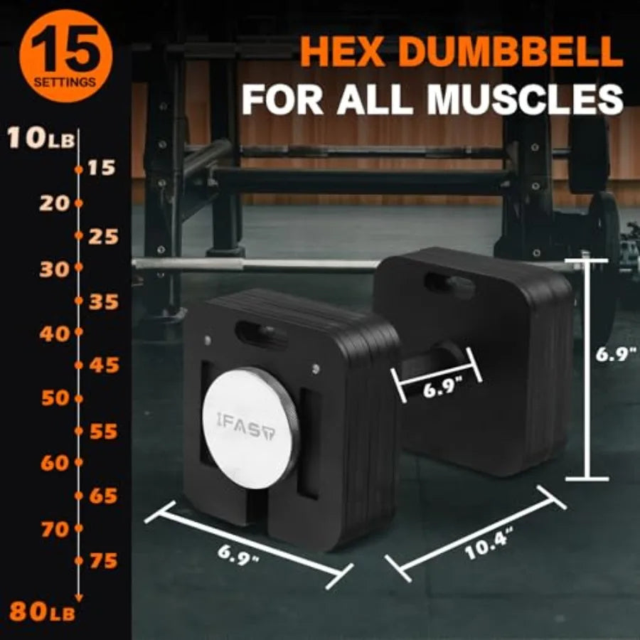 Square Dumbbells with Anti-Slip Steel Handle Dumbbell Set