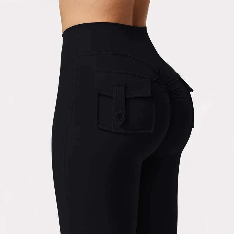 Summer Women's Cargo Pocket Fitness Tights