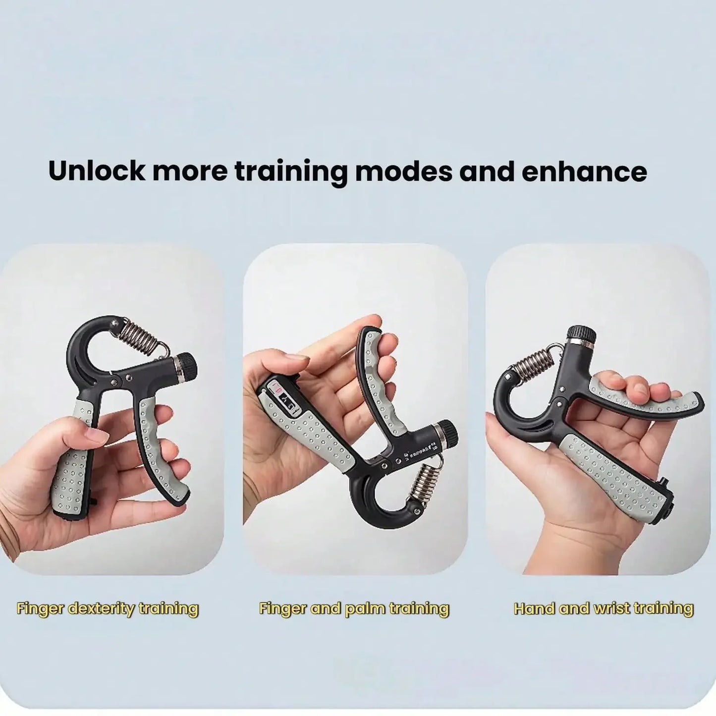 Adjustable Grip Strengthener With Counter