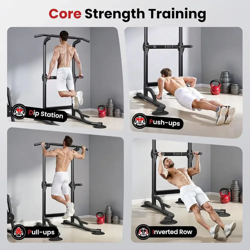 Adjustable Height Pull Up Bar and Dip Station