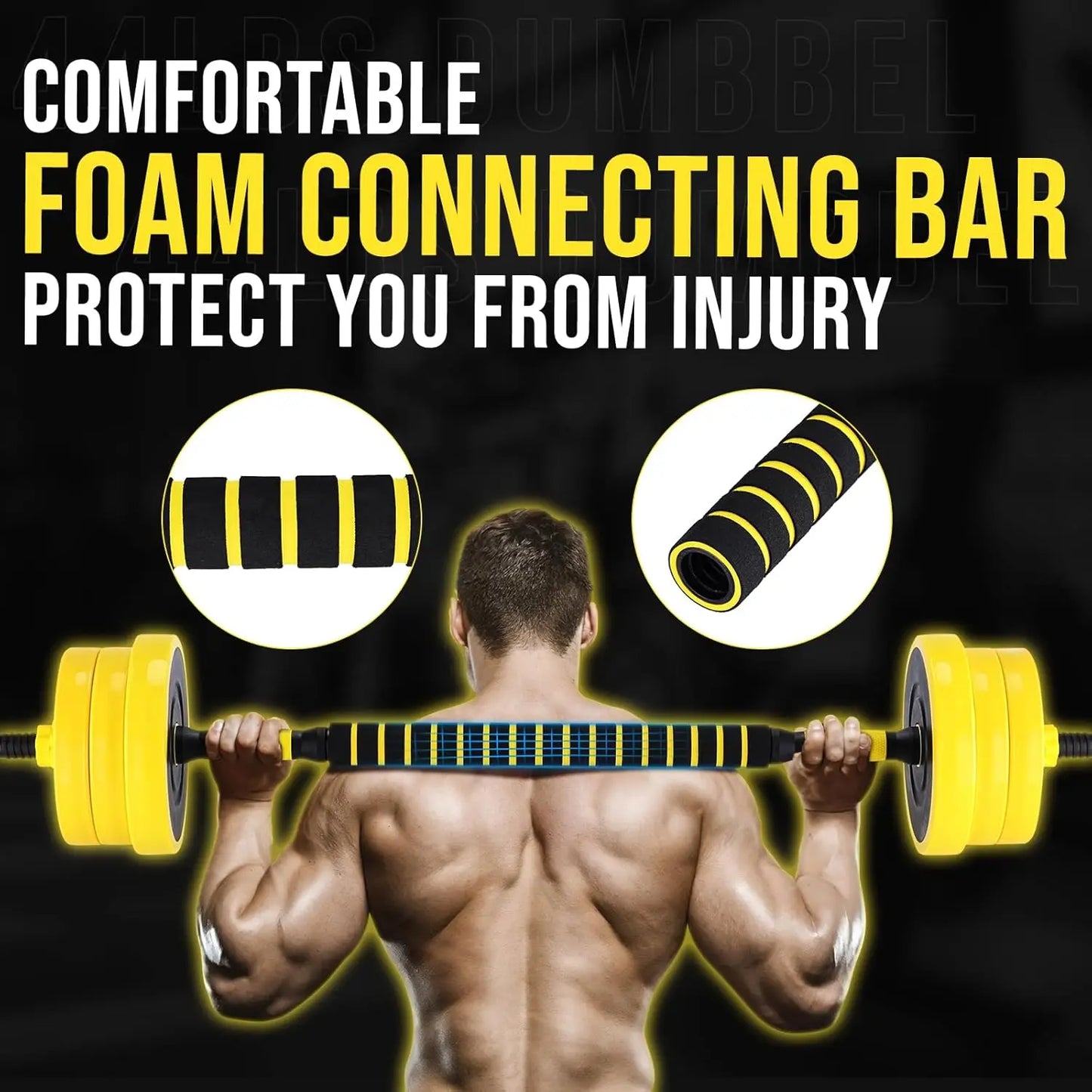 2-In-1 Adjustable 44 Lbs Dumbbell