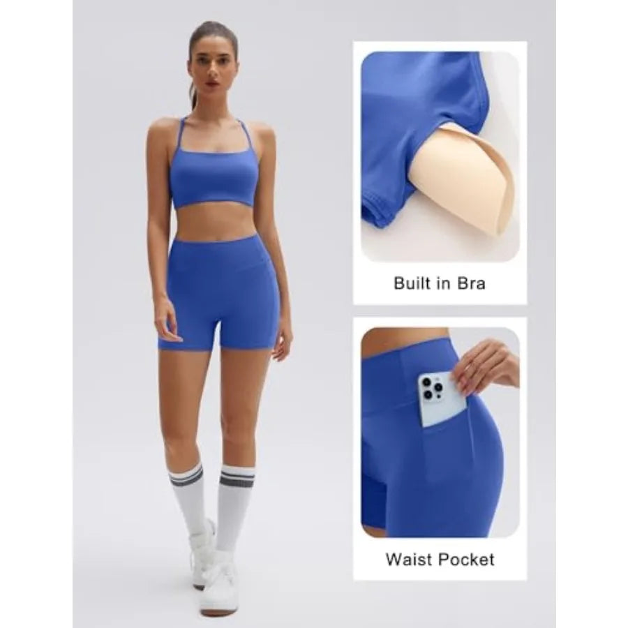 Workout Sets Padded Halter Sports Bras