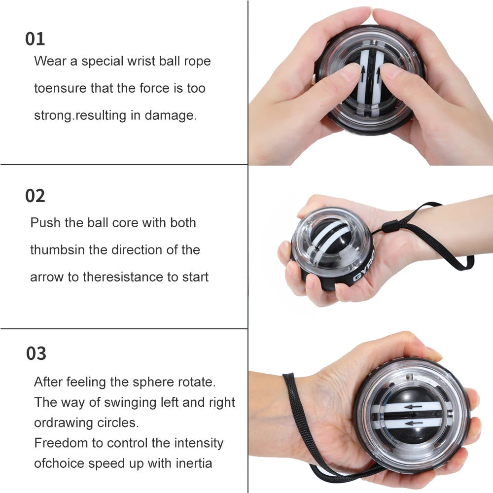 Auto-Start Gyro Ball Wrist And Forearm Exerciser