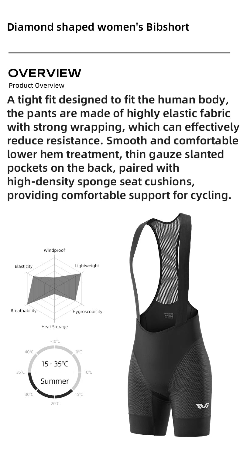 TVI Female Summer Cycling Bib Shorts