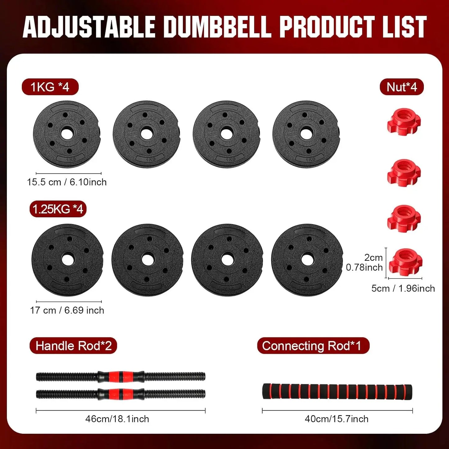 22lb 2-in-1 Adjustable Dumbbell