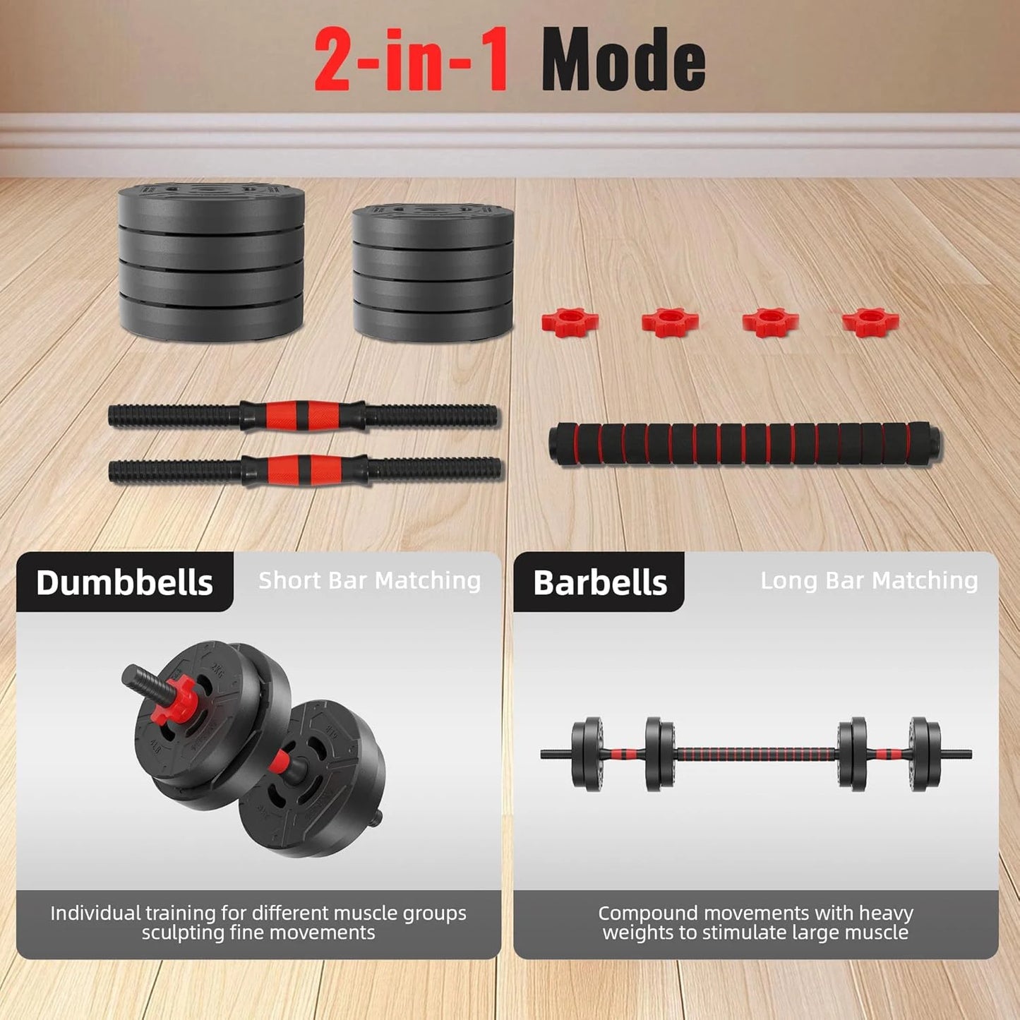 22lb 2-in-1 Adjustable Dumbbell